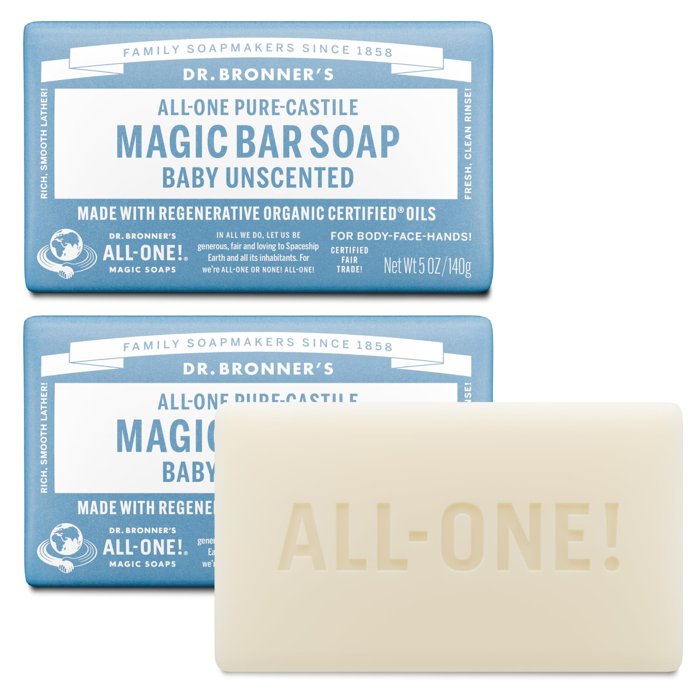Dr. Bronner's Pure-Castile Bar Soap, 2-Pack