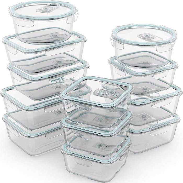 Razab Glass Food Storage Containers, 24pc