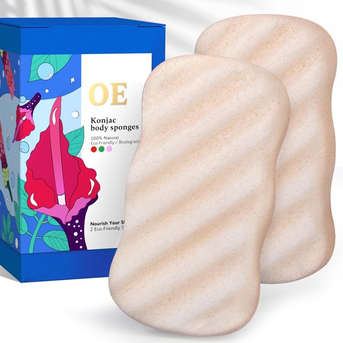Konjac Sponge Body, 2-Pack