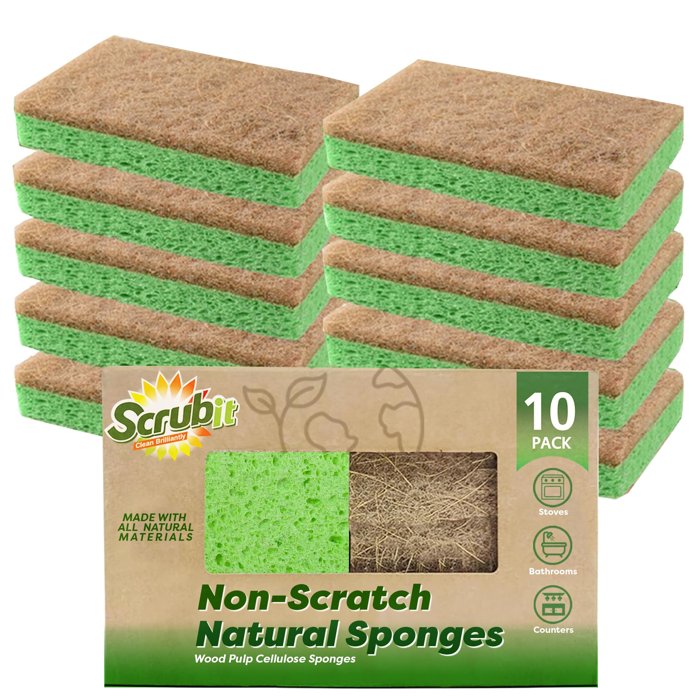 SCRUBIT Natural Sponges, 10 Pack