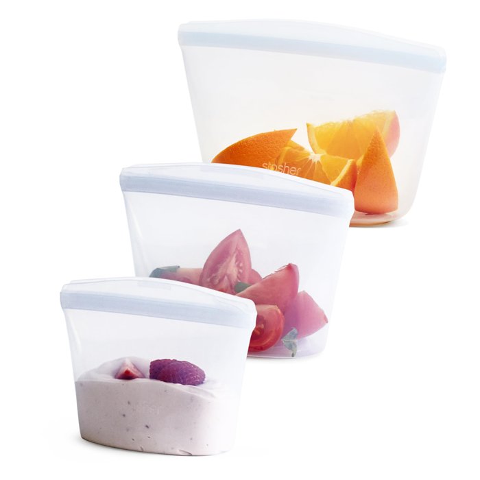 Stasher Reusable Silicone Food Storage Bags 3-Pack