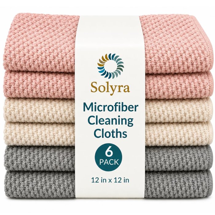 Solyra Non-Toxic Microfiber Kitchen Cleaning Cloths