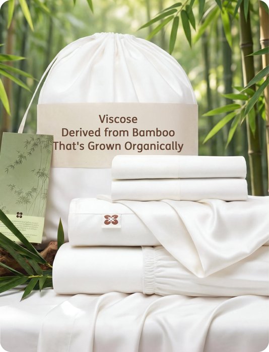 Bedsure PureWoven Bamboo Viscose Sheet Set (Queen, White)