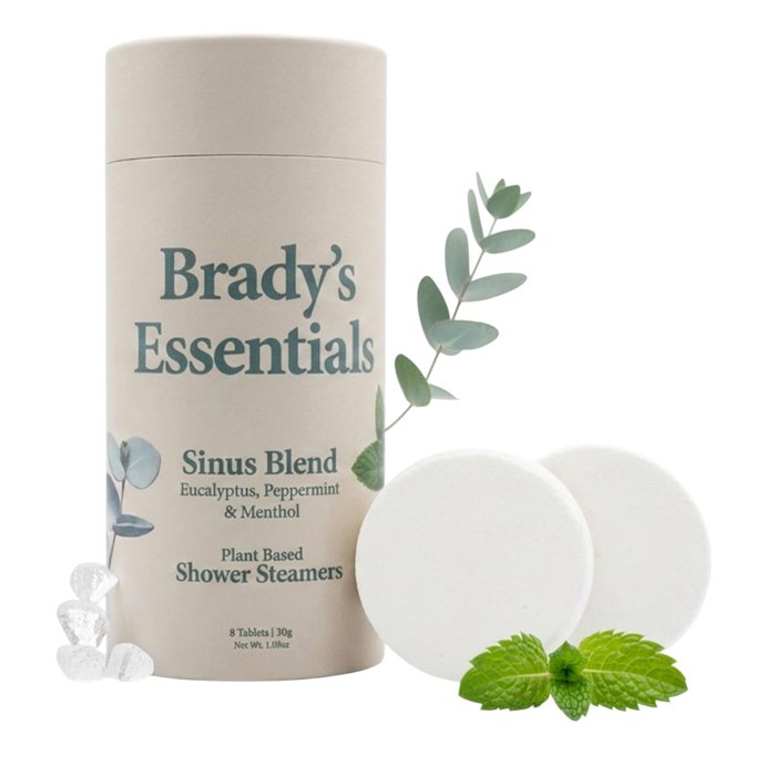 Brady's Essentials Natural Sinus Shower Steamers, 8-Pack